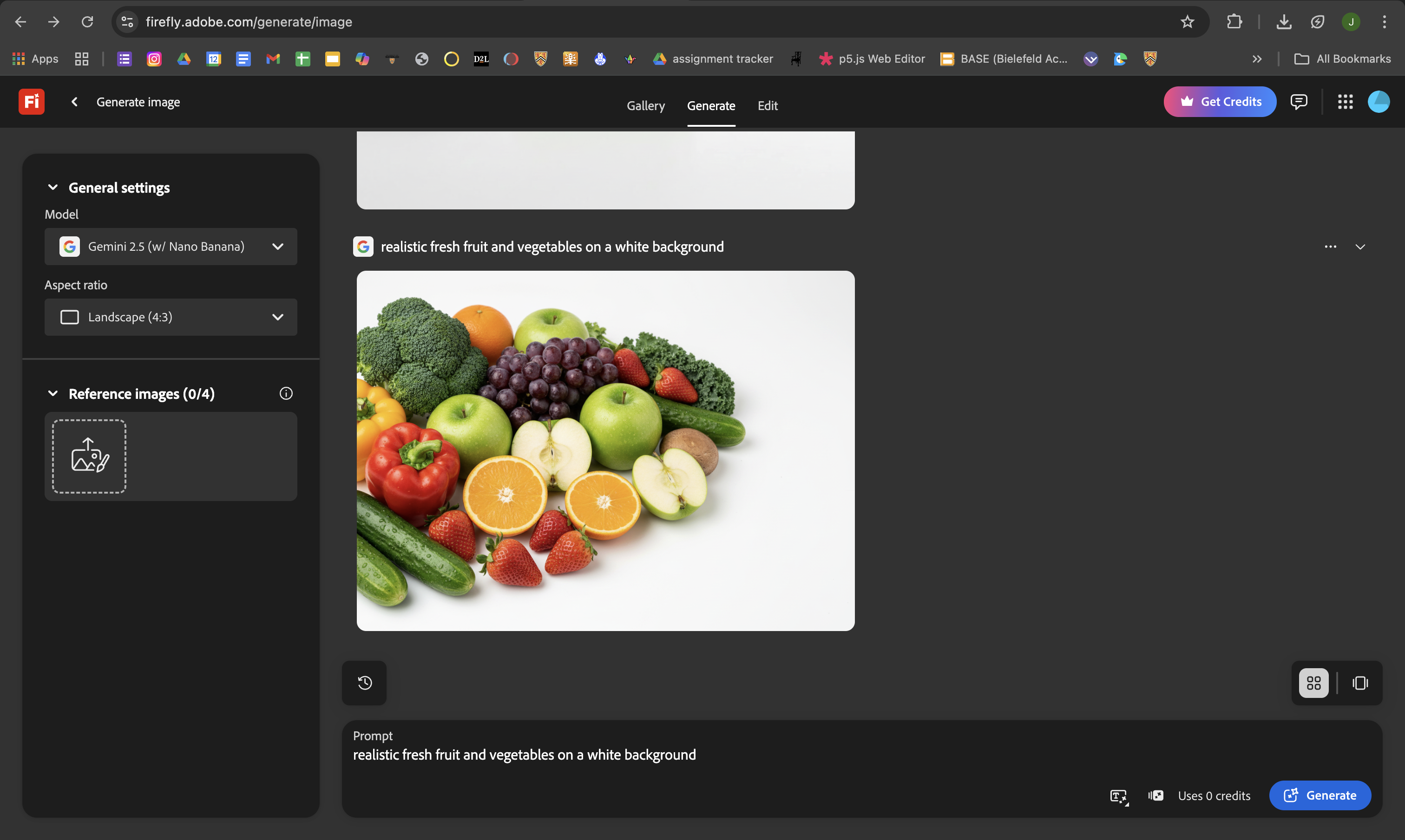 generate fruits with adobe firefly